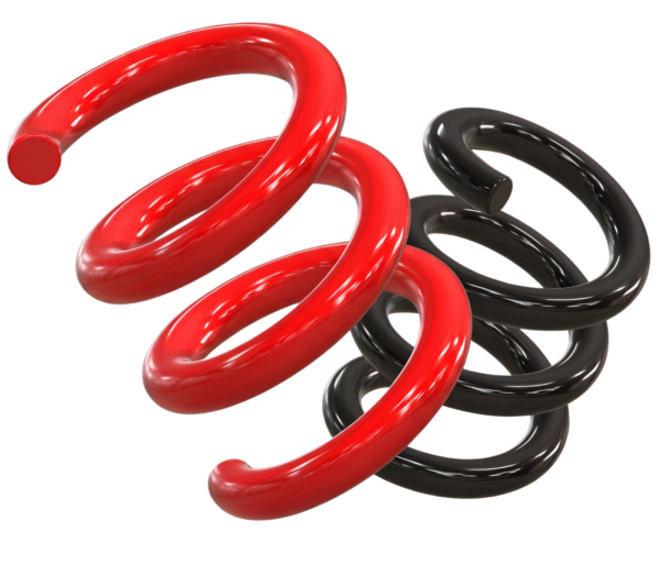 Molas esportivas Red Coil em destaque